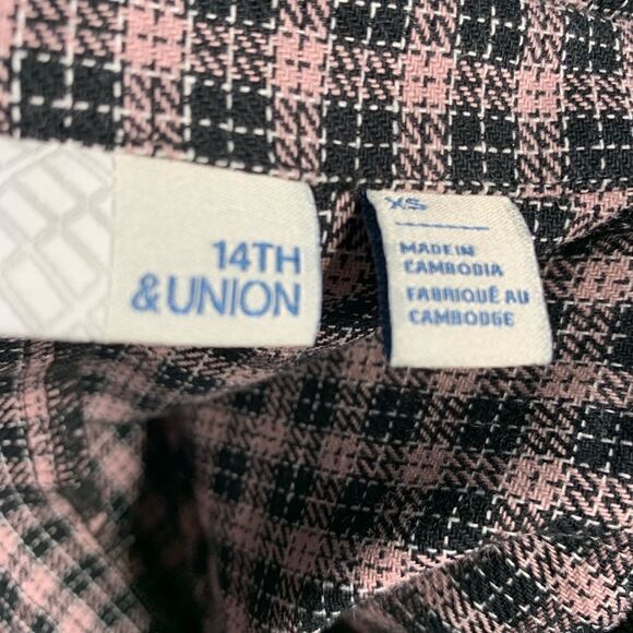 14th & Union Pink Adobe Plaid Trench Coat NWT - Picture 8 of 8